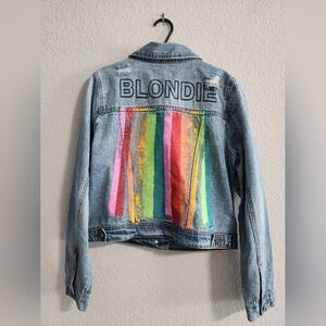 Judith March “Blondie” Rainbow Denim Jacket size small